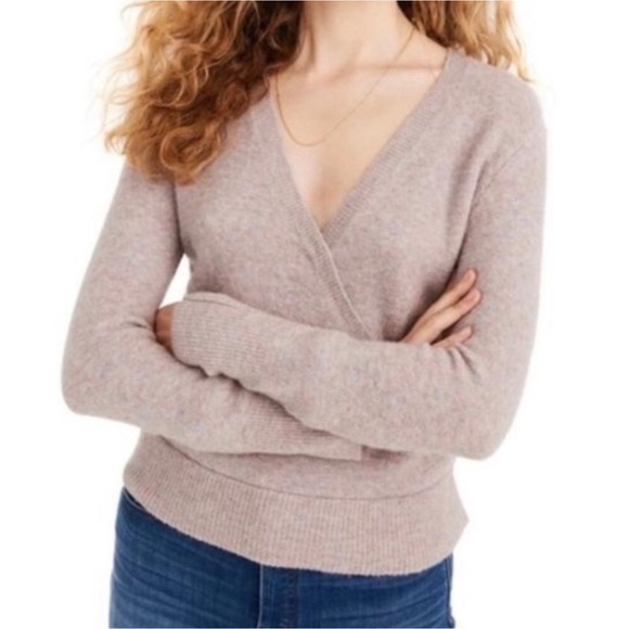 Madewell Faux Wrap Front Pullover Sweater - Picture 1 of 9